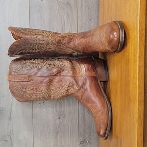 Lucchese  Mad Dog Goat Brown Leather Boots Size 10EE Cowboys Western